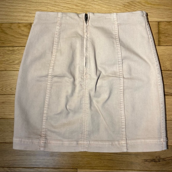 Free People Modern Femme Denim Mini Skirt in Tan Camel size 6 - Picture 3 of 10